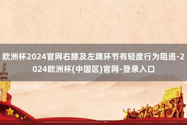 欧洲杯2024官网右膝及左踝环节有轻度行为阻遏-2024欧洲杯(中国区)官网-登录入口