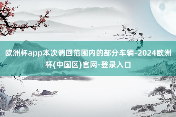 欧洲杯app本次调回范围内的部分车辆-2024欧洲杯(中国区)官网-登录入口