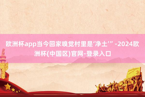 欧洲杯app当今回家嗅觉村里是‘净土’”-2024欧洲杯(中国区)官网-登录入口