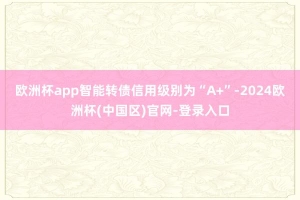 欧洲杯app智能转债信用级别为“A+”-2024欧洲杯(中国区)官网-登录入口