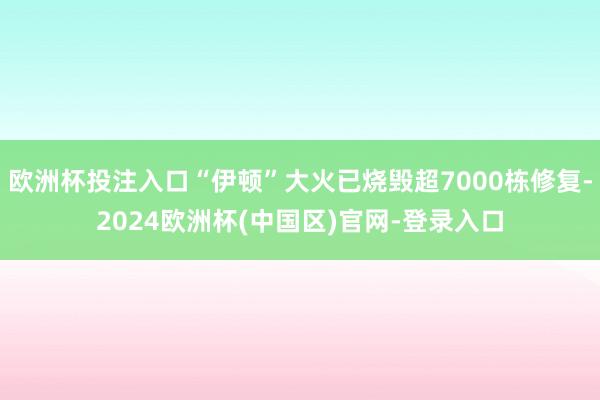 欧洲杯投注入口“伊顿”大火已烧毁超7000栋修复-2024欧洲杯(中国区)官网-登录入口
