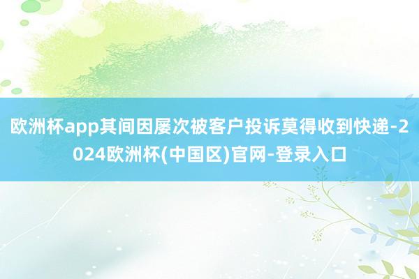 欧洲杯app其间因屡次被客户投诉莫得收到快递-2024欧洲杯(中国区)官网-登录入口