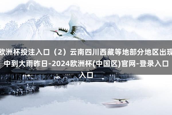 欧洲杯投注入口（2）云南四川西藏等地部分地区出现中到大雨昨日-2024欧洲杯(中国区)官网-登录入口