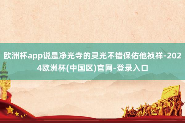 欧洲杯app说是净光寺的灵光不错保佑他祯祥-2024欧洲杯(中国区)官网-登录入口