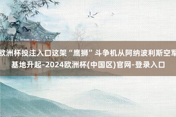 欧洲杯投注入口这架“鹰狮”斗争机从阿纳波利斯空军基地升起-2024欧洲杯(中国区)官网-登录入口