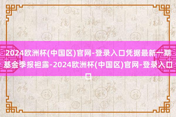 2024欧洲杯(中国区)官网-登录入口凭据最新一期基金季报袒露-2024欧洲杯(中国区)官网-登录入口