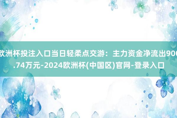 欧洲杯投注入口当日轻柔点交游:主力资金净流出900.74万元-2024欧洲杯(中国区)官网-登录入口