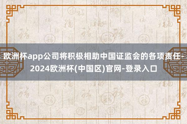 欧洲杯app公司将积极相助中国证监会的各项责任-2024欧洲杯(中国区)官网-登录入口