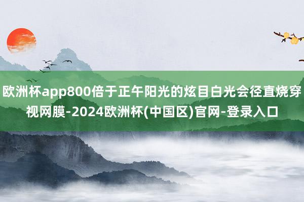 欧洲杯app800倍于正午阳光的炫目白光会径直烧穿视网膜-2024欧洲杯(中国区)官网-登录入口