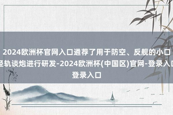 2024欧洲杯官网入口遴荐了用于防空、反舰的小口径轨谈炮进行研发-2024欧洲杯(中国区)官网-登录入口