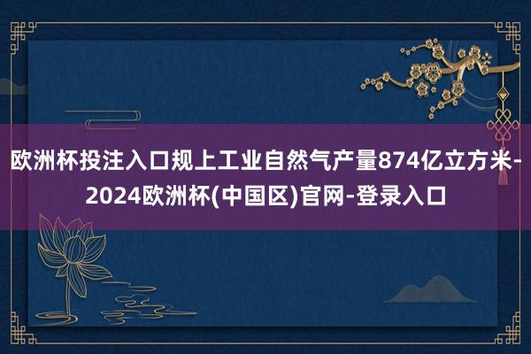 欧洲杯投注入口规上工业自然气产量874亿立方米-2024欧洲杯(中国区)官网-登录入口