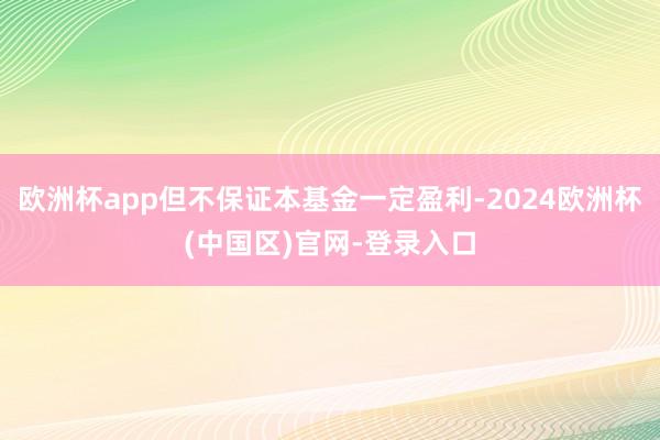 欧洲杯app但不保证本基金一定盈利-2024欧洲杯(中国区)官网-登录入口