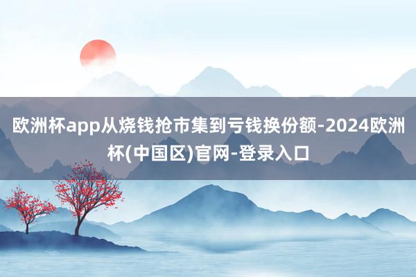 欧洲杯app从烧钱抢市集到亏钱换份额-2024欧洲杯(中国区)官网-登录入口