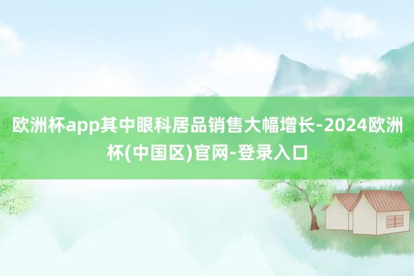 欧洲杯app其中眼科居品销售大幅增长-2024欧洲杯(中国区)官网-登录入口