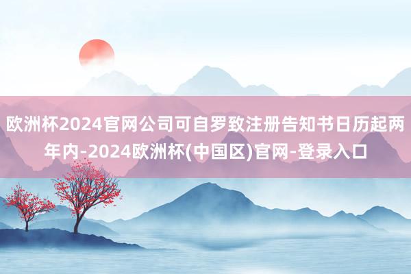 欧洲杯2024官网公司可自罗致注册告知书日历起两年内-2024欧洲杯(中国区)官网-登录入口