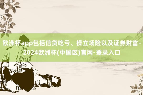 欧洲杯app包括信贷吃亏、操立场险以及证券财富-2024欧洲杯(中国区)官网-登录入口