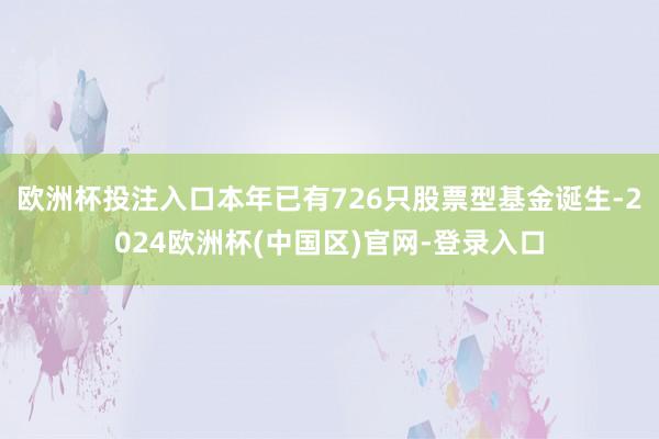 欧洲杯投注入口本年已有726只股票型基金诞生-2024欧洲杯(中国区)官网-登录入口